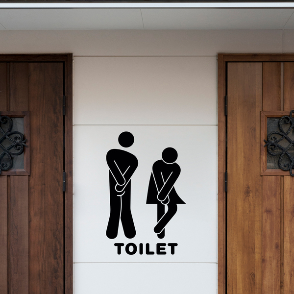 Vinilos Decorativos: Iconos graciosos baño toilet