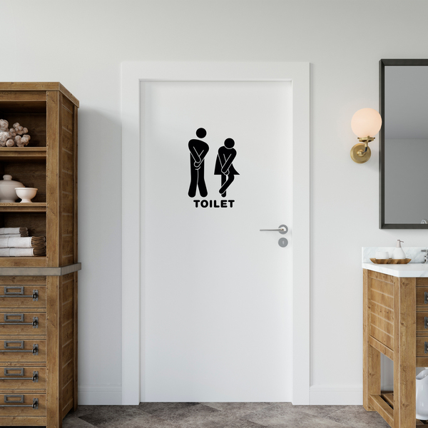 Vinilos Decorativos: Iconos graciosos baño toilet