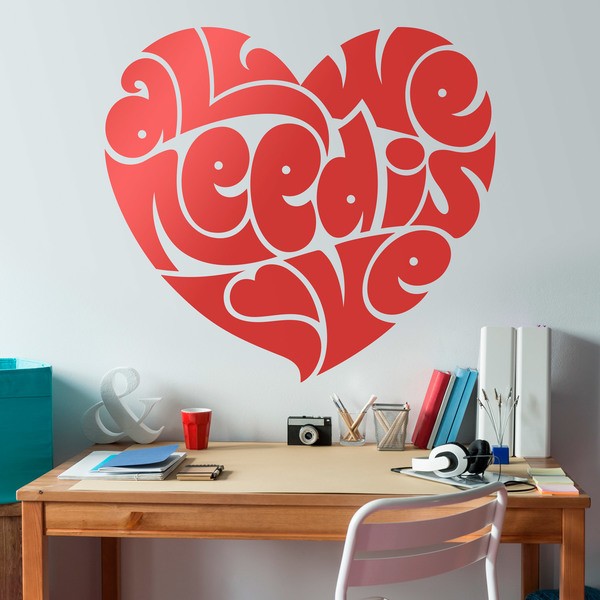 Vinilos Decorativos: Corazón All we need is love