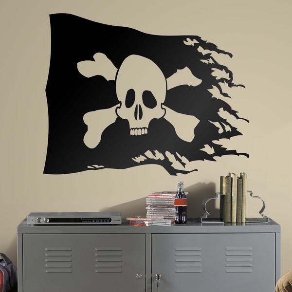 Vinilos Infantiles: Bandera Pirata desgastada