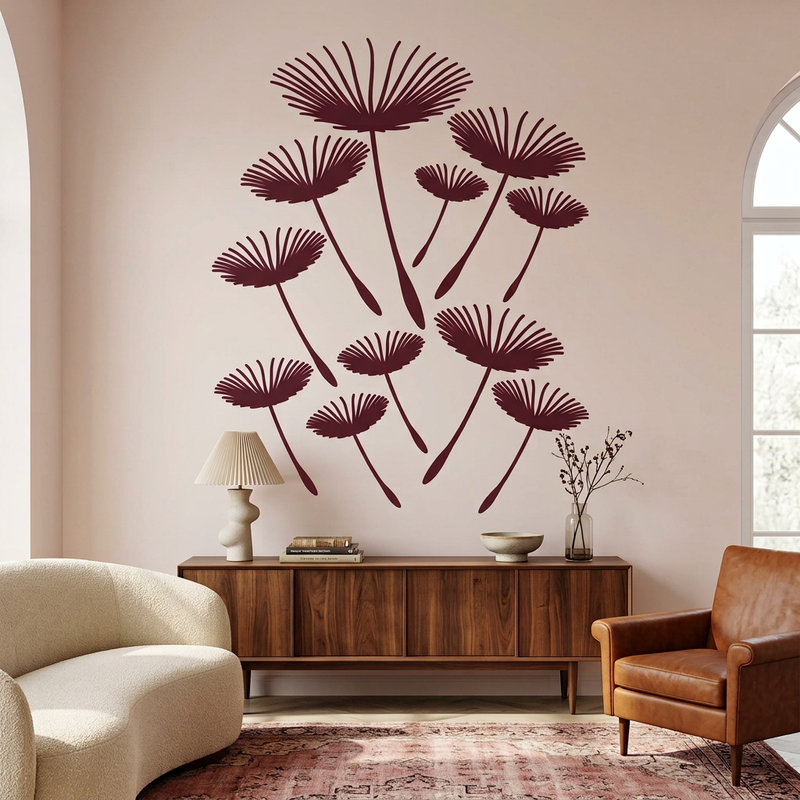 Vinilos Decorativos: Floral Dientes de le&oacute;n volando