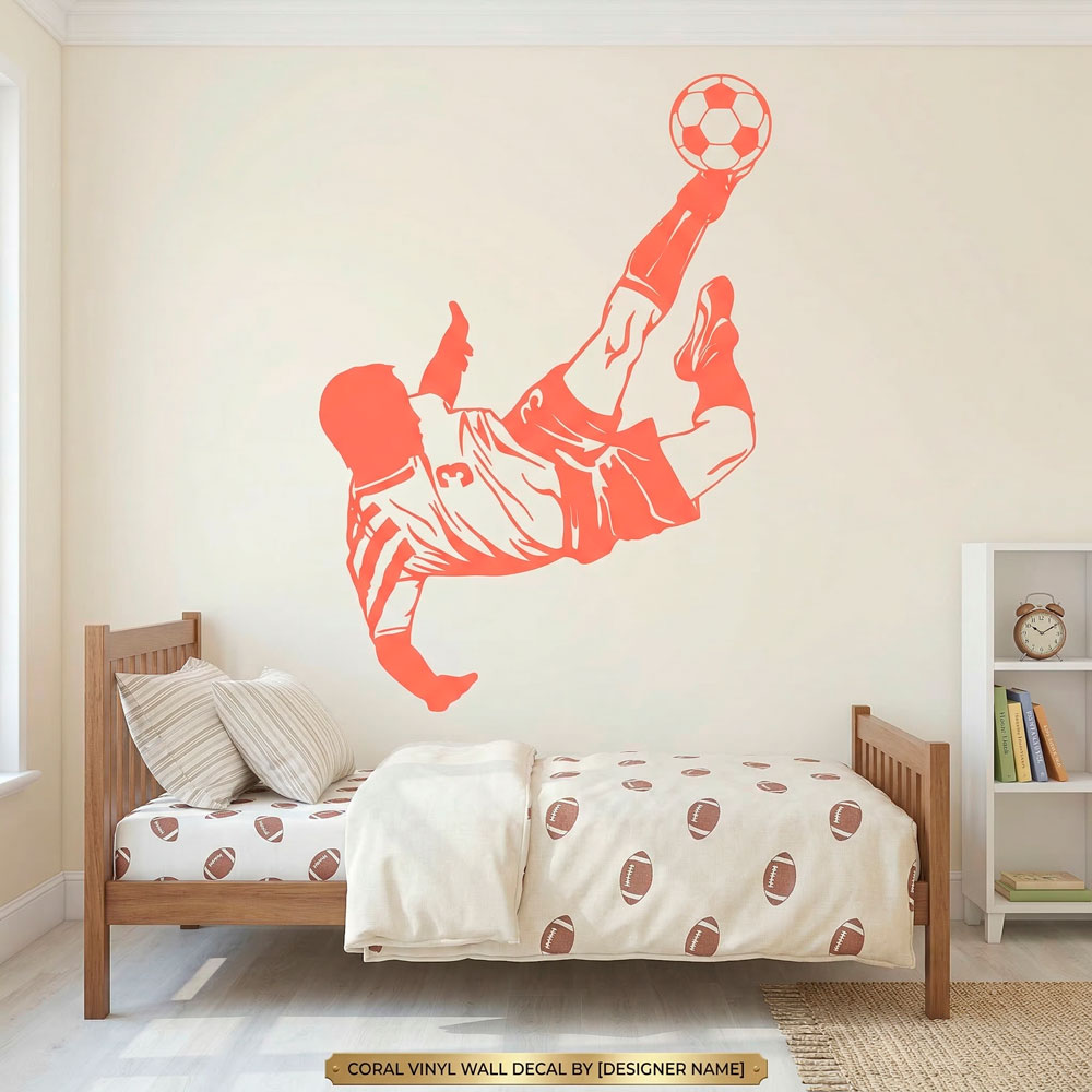Vinilos Decorativos: Jugador de f&uacute;tbol haciendo una chilena