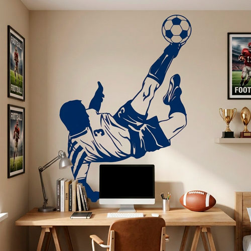 Vinilos Decorativos: Jugador de f&uacute;tbol haciendo una chilena