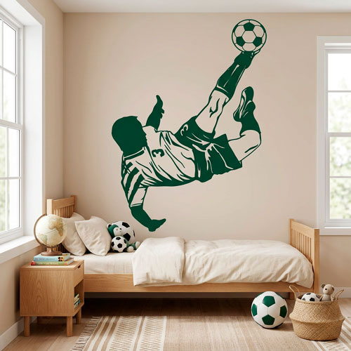 Vinilos Decorativos: Jugador de f&uacute;tbol haciendo una chilena