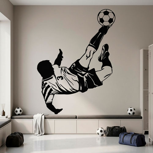Vinilos Decorativos: Jugador de f&uacute;tbol haciendo una chilena