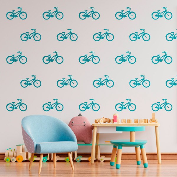 Vinilos Decorativos: Kit de 9 vinilos de Bicicletas clásicas