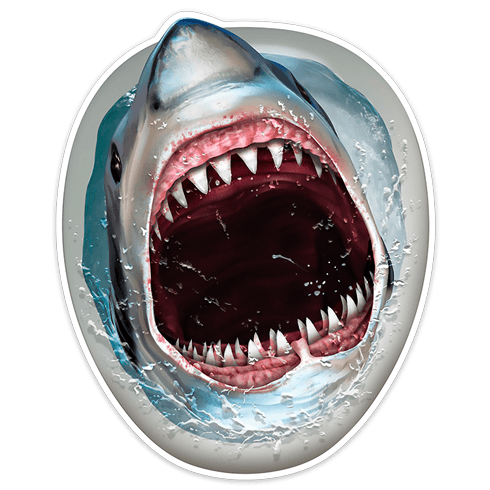 Vinilos Decorativos: Tiburon saliendo de la taza del váter