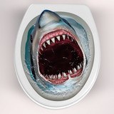 Vinilos Decorativos: Tiburon saliendo de la taza del váter 4