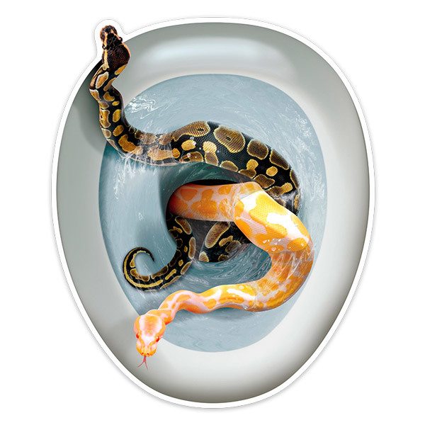 Vinilos Decorativos: Serpientes saliendo de la taza del wáter