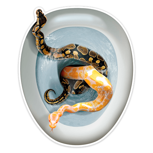 Vinilos Decorativos: Serpientes saliendo de la taza del wáter