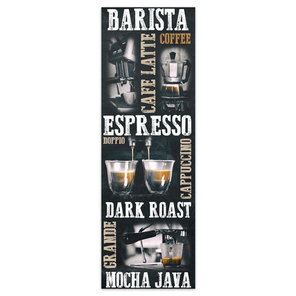 Vinilos Decorativos: Poster adhesivo tipos de café