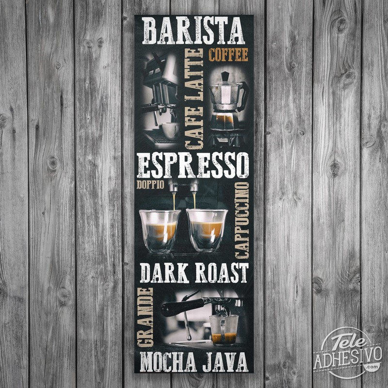 Vinilos Decorativos: Poster adhesivo tipos de café