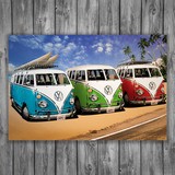 Vinilos Decorativos: 3 furgonetas Volkswagen Hippie 3