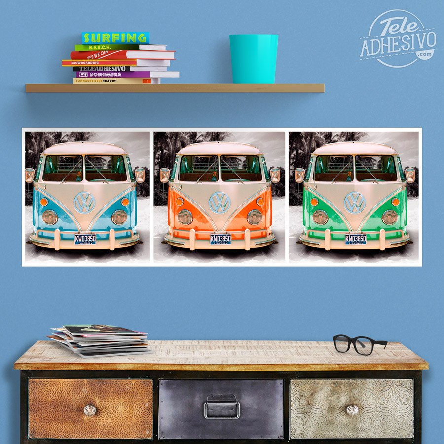 Vinilos Decorativos: 3 Volkswagen T1 (kombi)