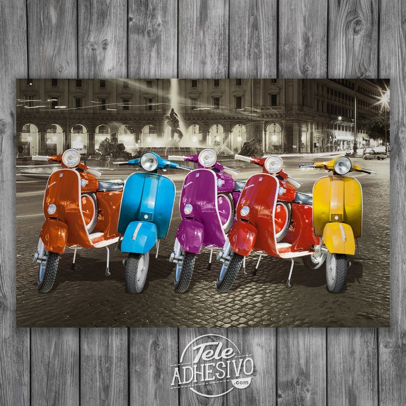 Vinilos Decorativos: 5 Vespas en Roma