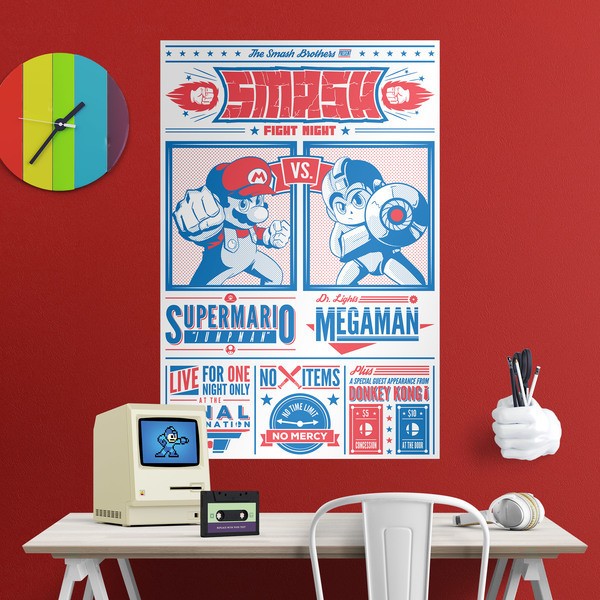 Vinilos Decorativos: Mario Bros vs Megaman