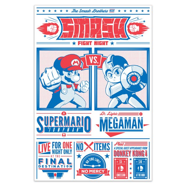 Vinilos Decorativos: Mario Bros vs Megaman