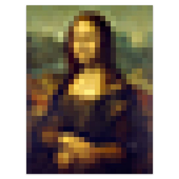 Vinilos Decorativos: Póster Mona Lisa Gioconda pixelado