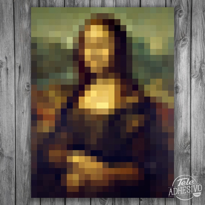 Vinilos Decorativos: Póster Mona Lisa Gioconda pixelado