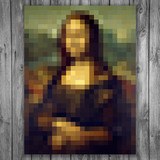 Vinilos Decorativos: Póster Mona Lisa Gioconda pixelado 3