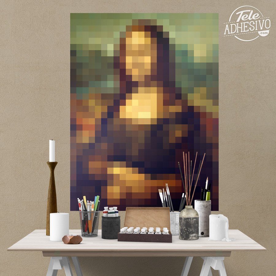 Vinilos Decorativos: Póster Mona Lisa Gioconda pixelado