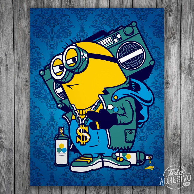 Vinilos Decorativos: Póster adhesivo Minion Bomb Box Graffiti