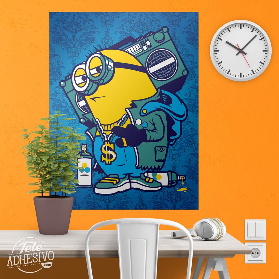 Vinilos Decorativos: Póster adhesivo Minion Bomb Box Graffiti