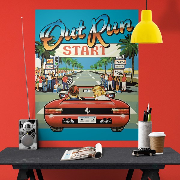 Vinilos Decorativos: Póster adhesivo Out Run Arcade