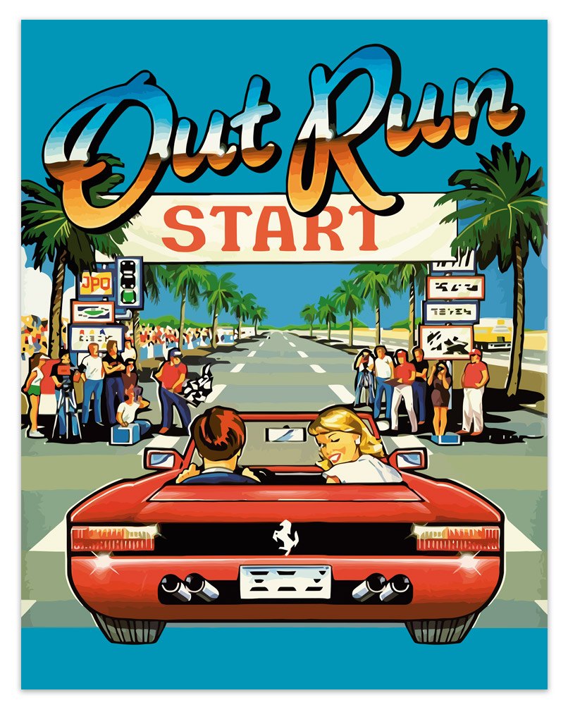 Vinilos Decorativos: Póster adhesivo Out Run Arcade