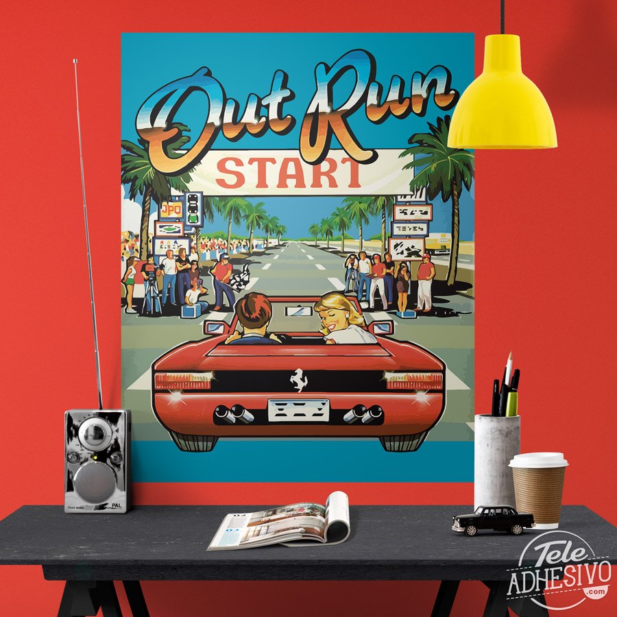 Vinilos Decorativos: Póster adhesivo Out Run Arcade