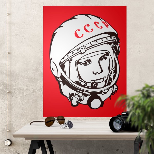 Vinilos Decorativos: Póster Astronauta Yuri Gagarin