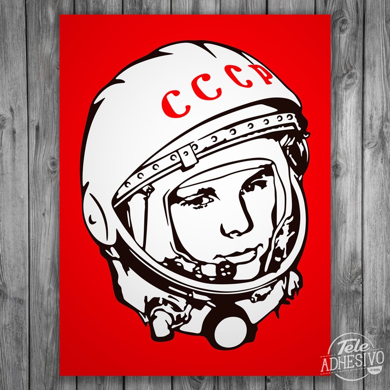 Vinilos Decorativos: Póster Astronauta Yuri Gagarin