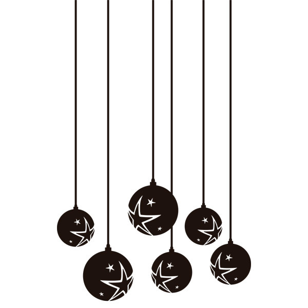 Vinilos Decorativos: Bolas navideñas con estrellas