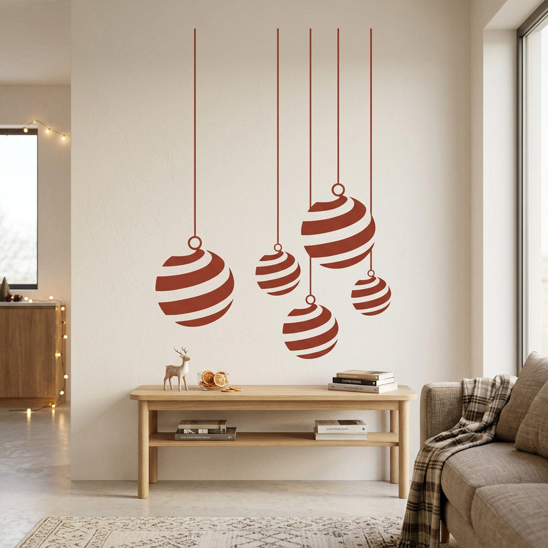 Vinilos Decorativos: Bolas navide&ntilde;as con espirales