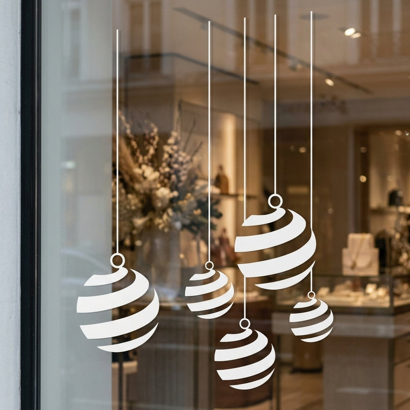 Vinilos Decorativos: Bolas navide&ntilde;as con espirales