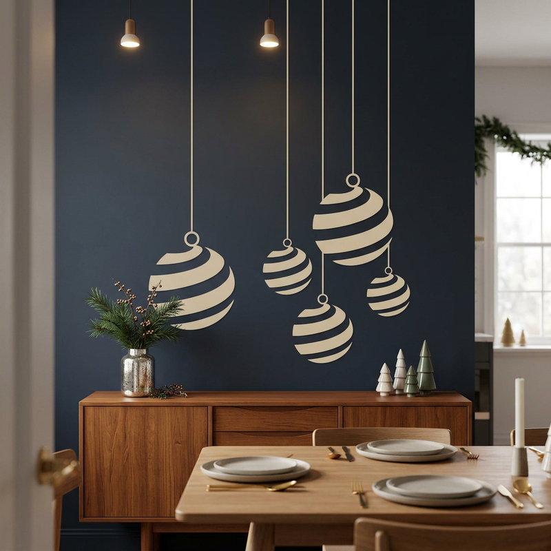 Vinilos Decorativos: Bolas navide&ntilde;as con espirales