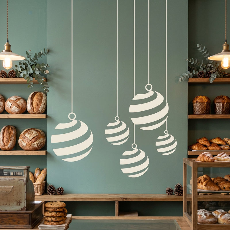 Vinilos Decorativos: Bolas navide&ntilde;as con espirales