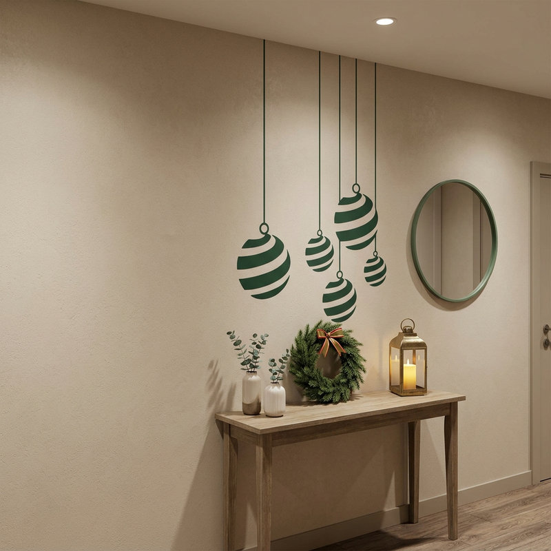 Vinilos Decorativos: Bolas navide&ntilde;as con espirales