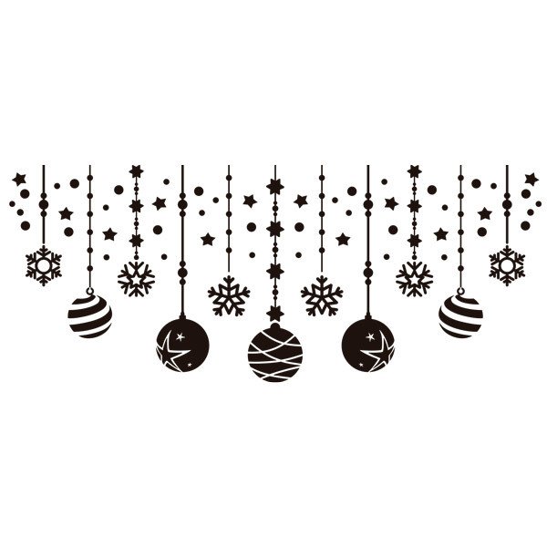 Vinilos Decorativos: Composición navideña de bolas y estrellas
