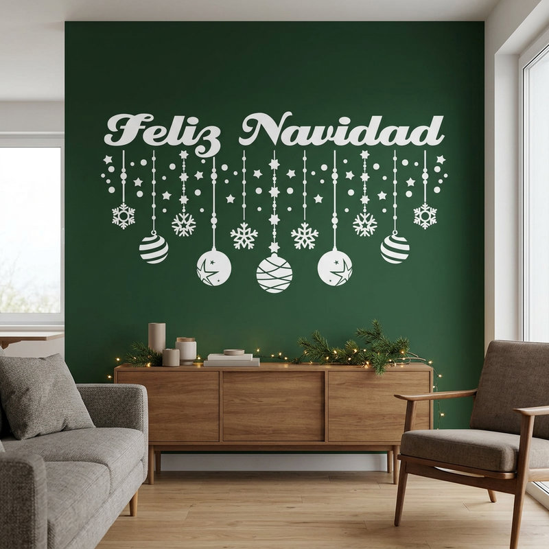 Vinilos Decorativos: Decoraci&oacute;n Feliz Navidad