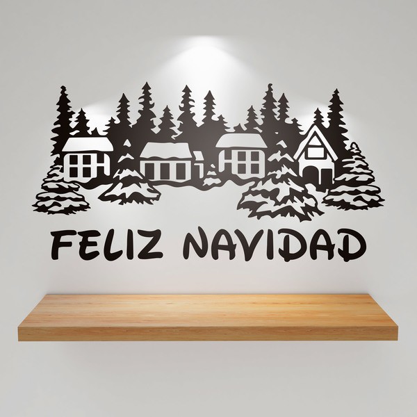 Vinilos Decorativos: Casas nevadas y Feliz Navidad