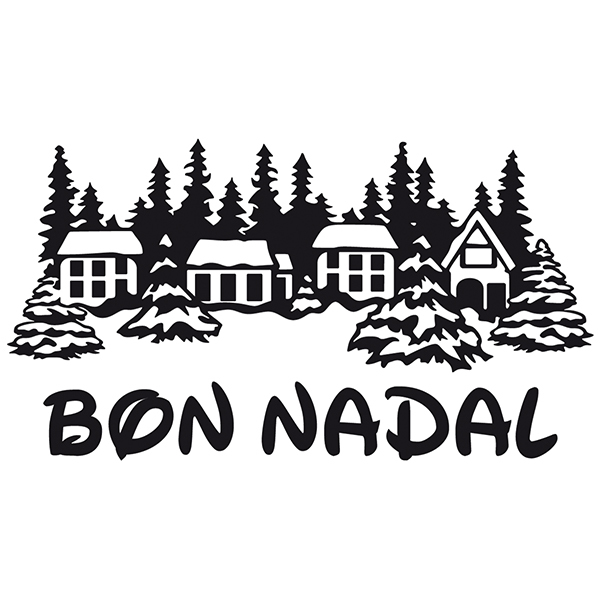 Vinilos Decorativos: Bon Nadal en pueblo nevado