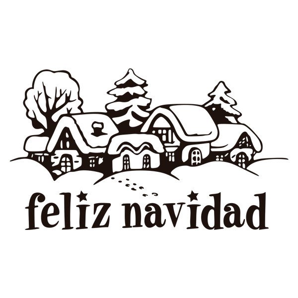 Vinilos Decorativos: Pueblo nevado y feliz navidad