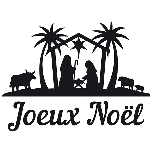 Vinilos Decorativos: Joyeux Noël en el portal de Belén