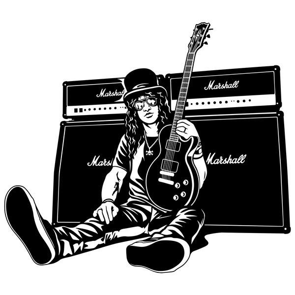 Vinilos Decorativos: Slash, guitarra y altavoces