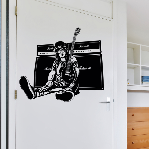 Vinilos Decorativos: Slash, guitarra y altavoces