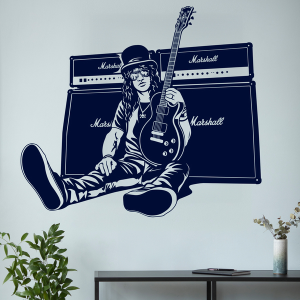 Vinilos Decorativos: Slash, guitarra y altavoces