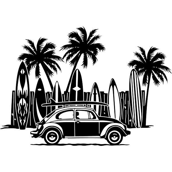 Vinilos Decorativos: Volkswagen, tablas de surf y palmeras