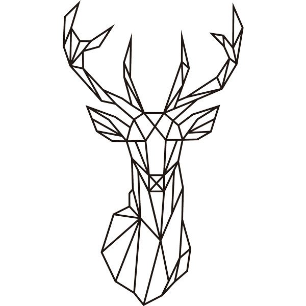 Vinilos Decorativos: Origami geométrico cabeza de ciervo