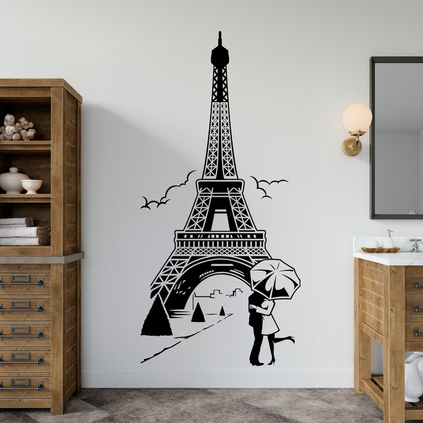 Vinilos Decorativos: Enamorados bajo la torre Eiffel